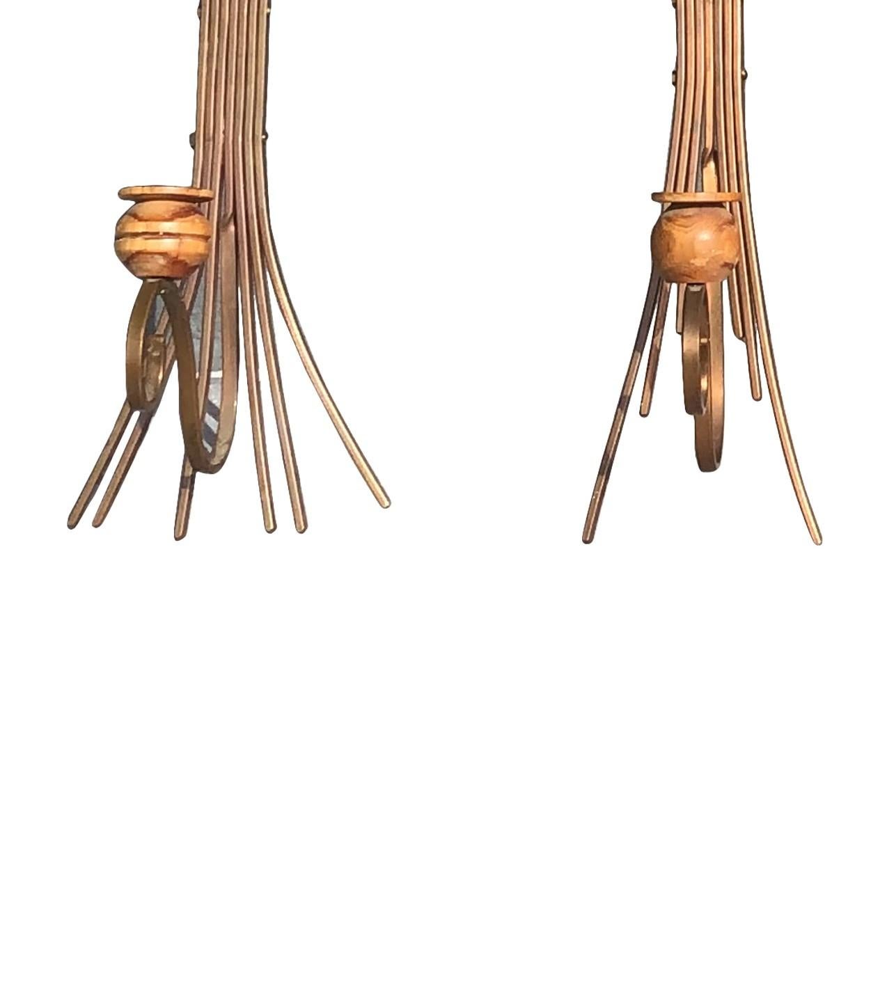 20th Century Swedish Set of Four Wooden Wall Sconces In Good Condition In West Palm Beach, FL