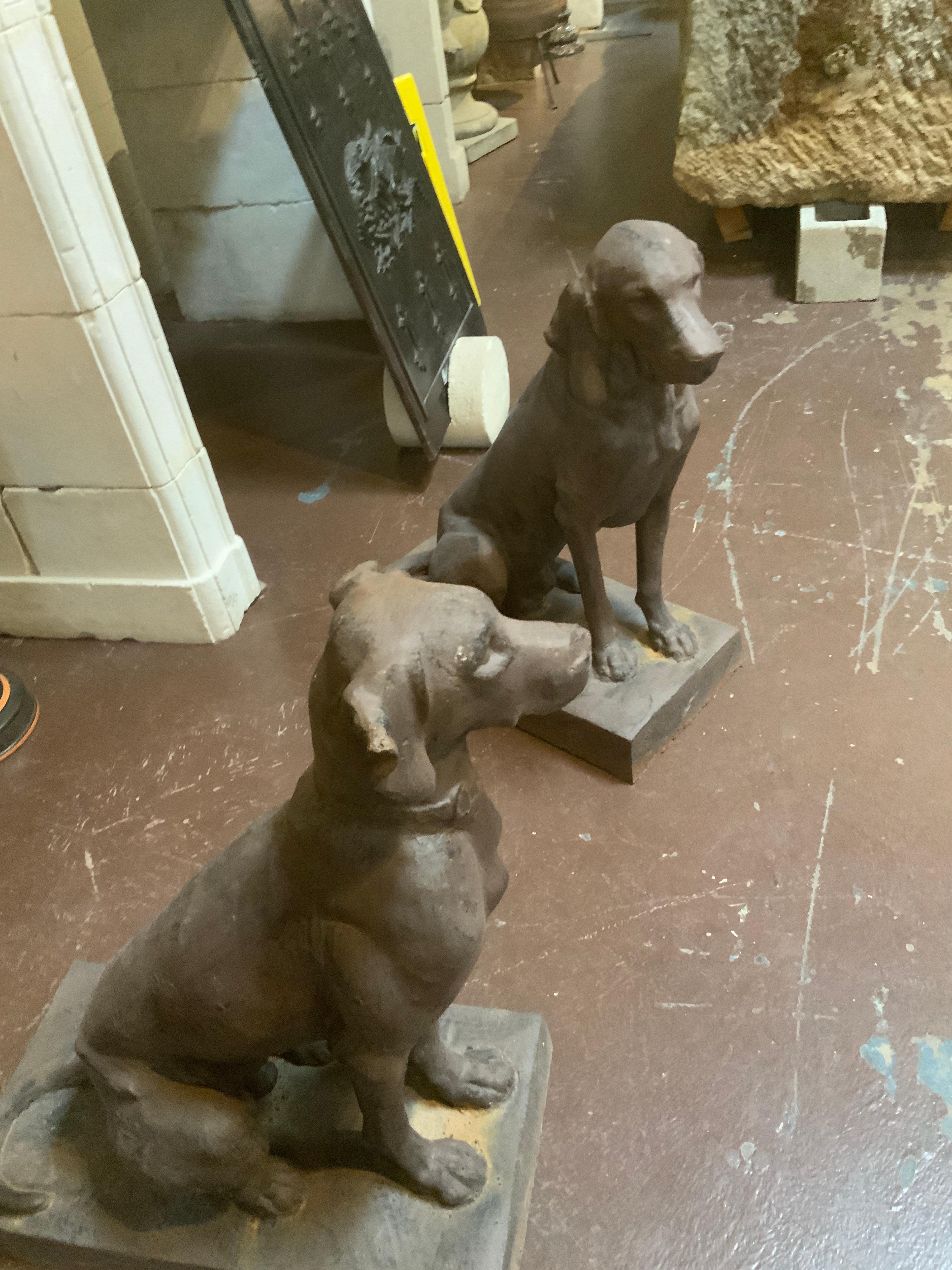 Gorgeous set of cast iron dogs. Items are sold as a set. Origin; France.