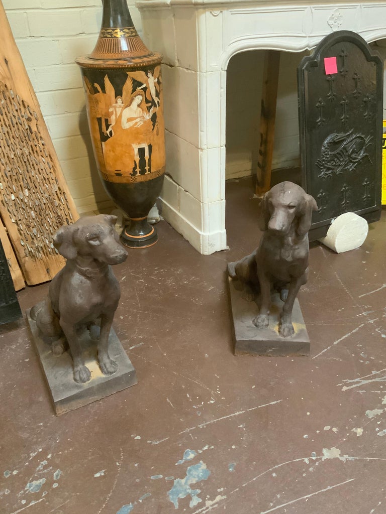 European 20th Century Set of Iron Dogs For Sale