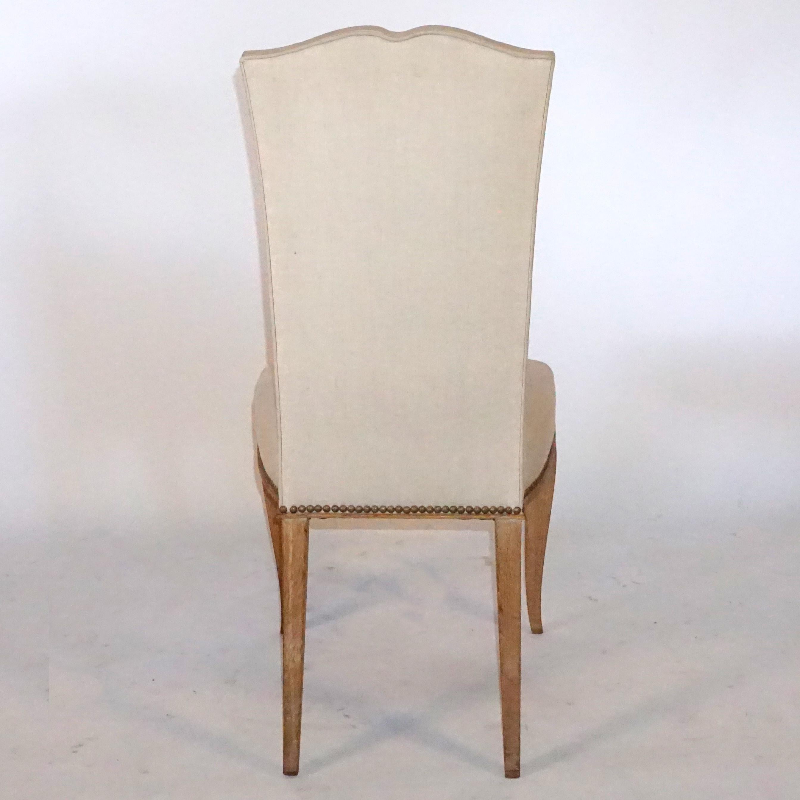 Mid-Century Modern 20th Century Set of Six French Oak Dining Chairs