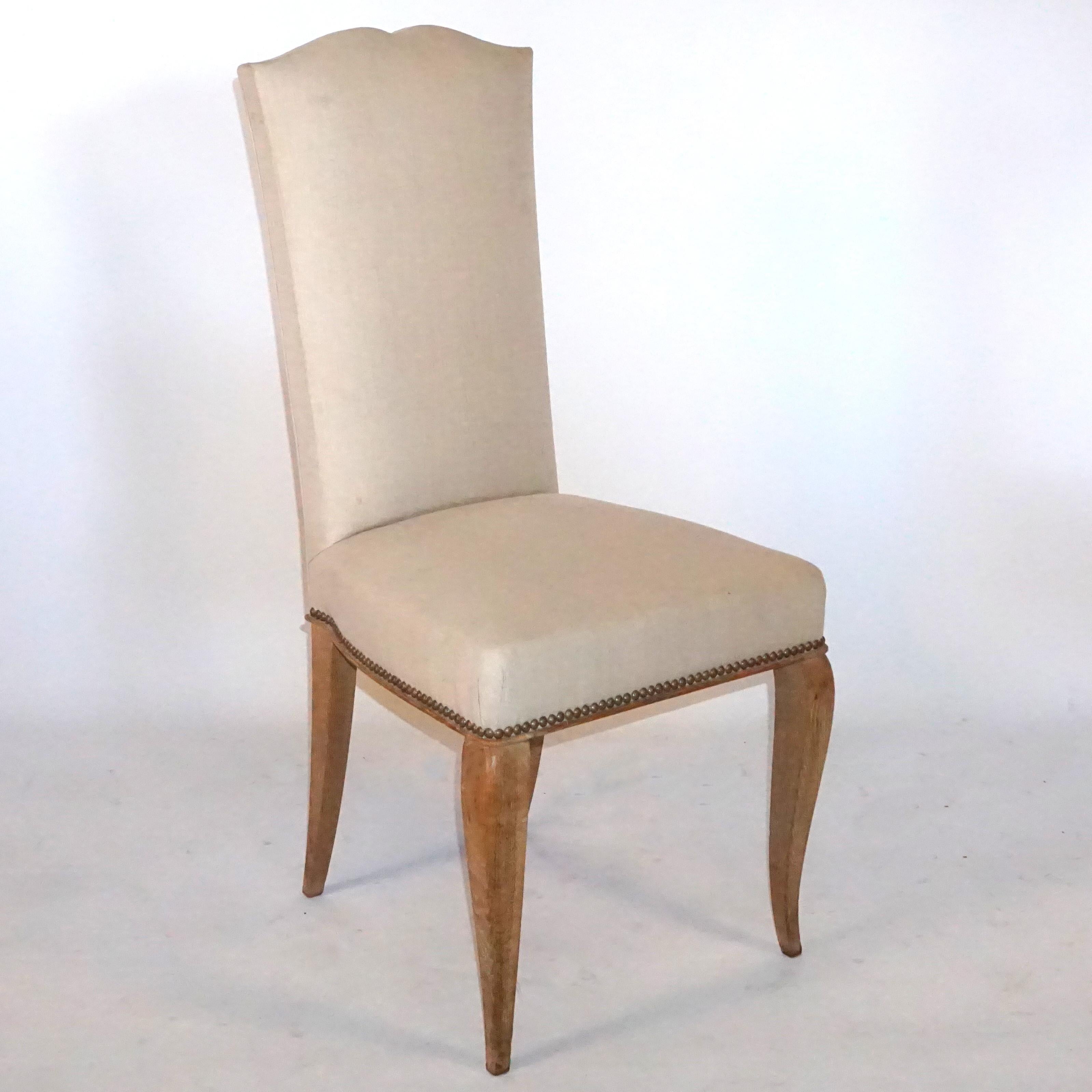 20th Century Set of Six French Oak Dining Chairs In Good Condition In West Palm Beach, FL