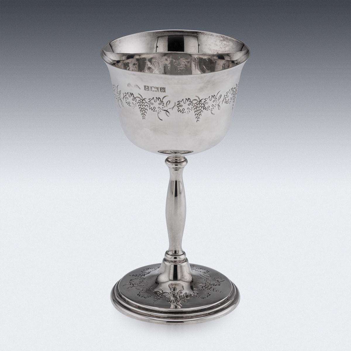 Late 20th Century 20th Century Set Of Six Solid Silver Wine Goblets By Cavalier, England c.1970s For Sale