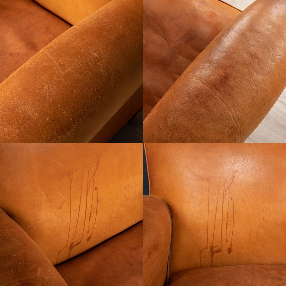 20th Century Set of Three of French Sheepskin Leather Armchairs 8