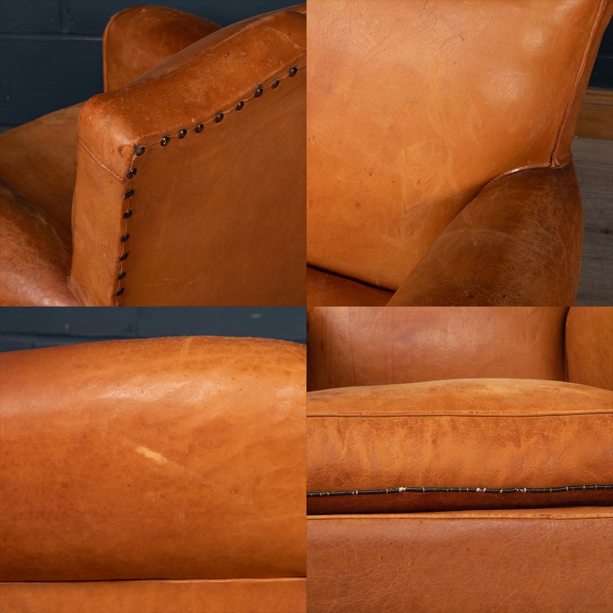 20th Century Set of Three of French Sheepskin Leather Armchairs 4