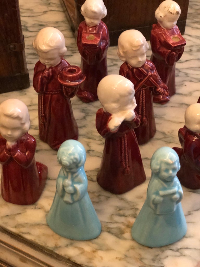 20th Century Set of Twelve Handmade Ceramic Angels For Sale at 1stDibs