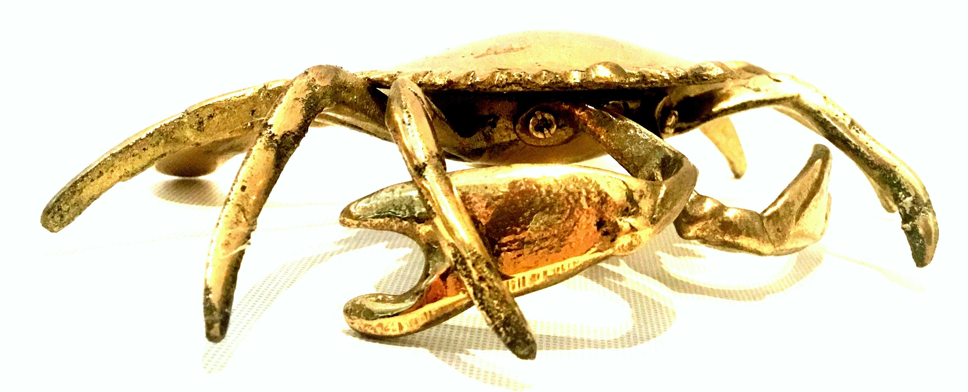 20th Century Set of Two Solid Brass Turtle and Crab Hinge Boxes 1