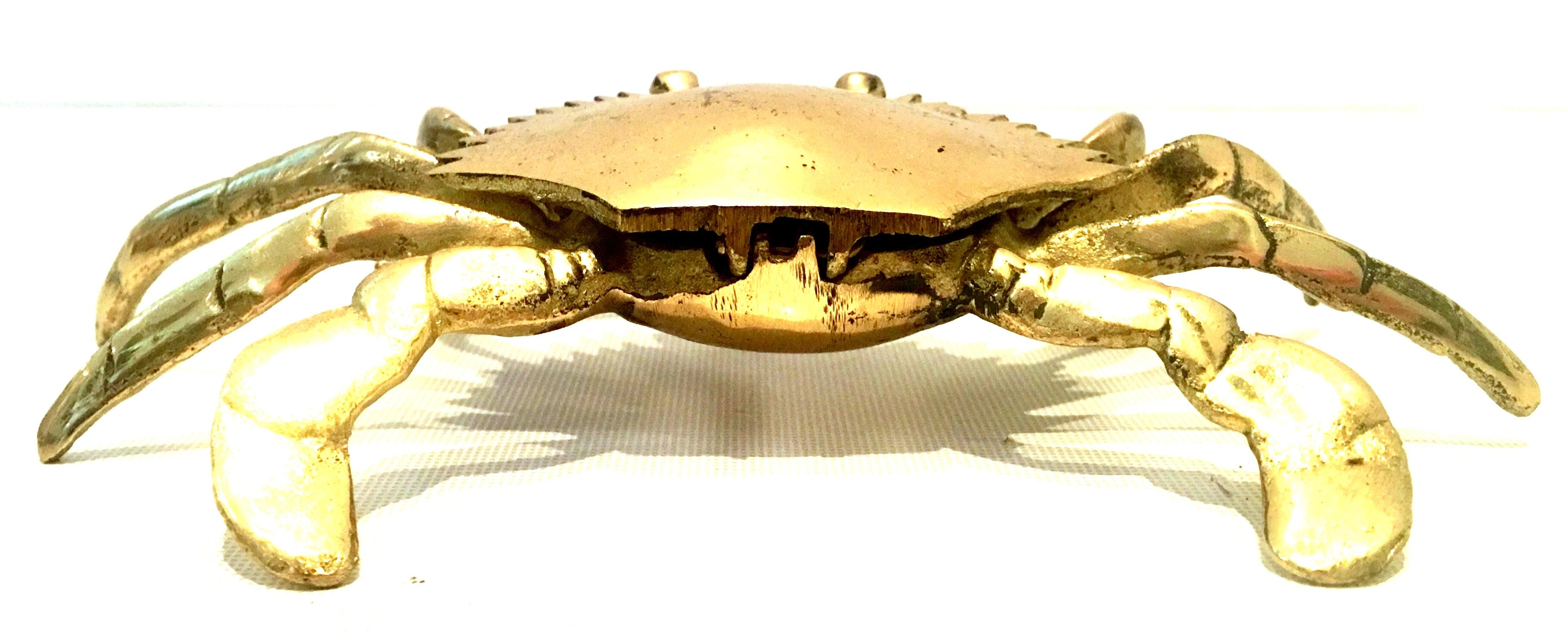 20th Century Set of Two Solid Brass Turtle and Crab Hinge Boxes 2