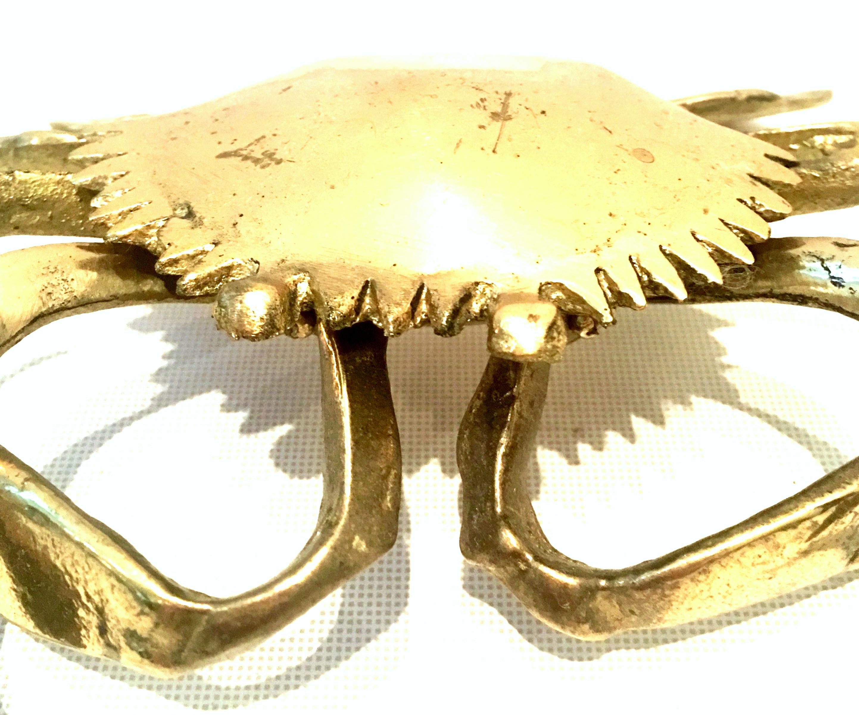 20th Century Set of Two Solid Brass Turtle and Crab Hinge Boxes 3