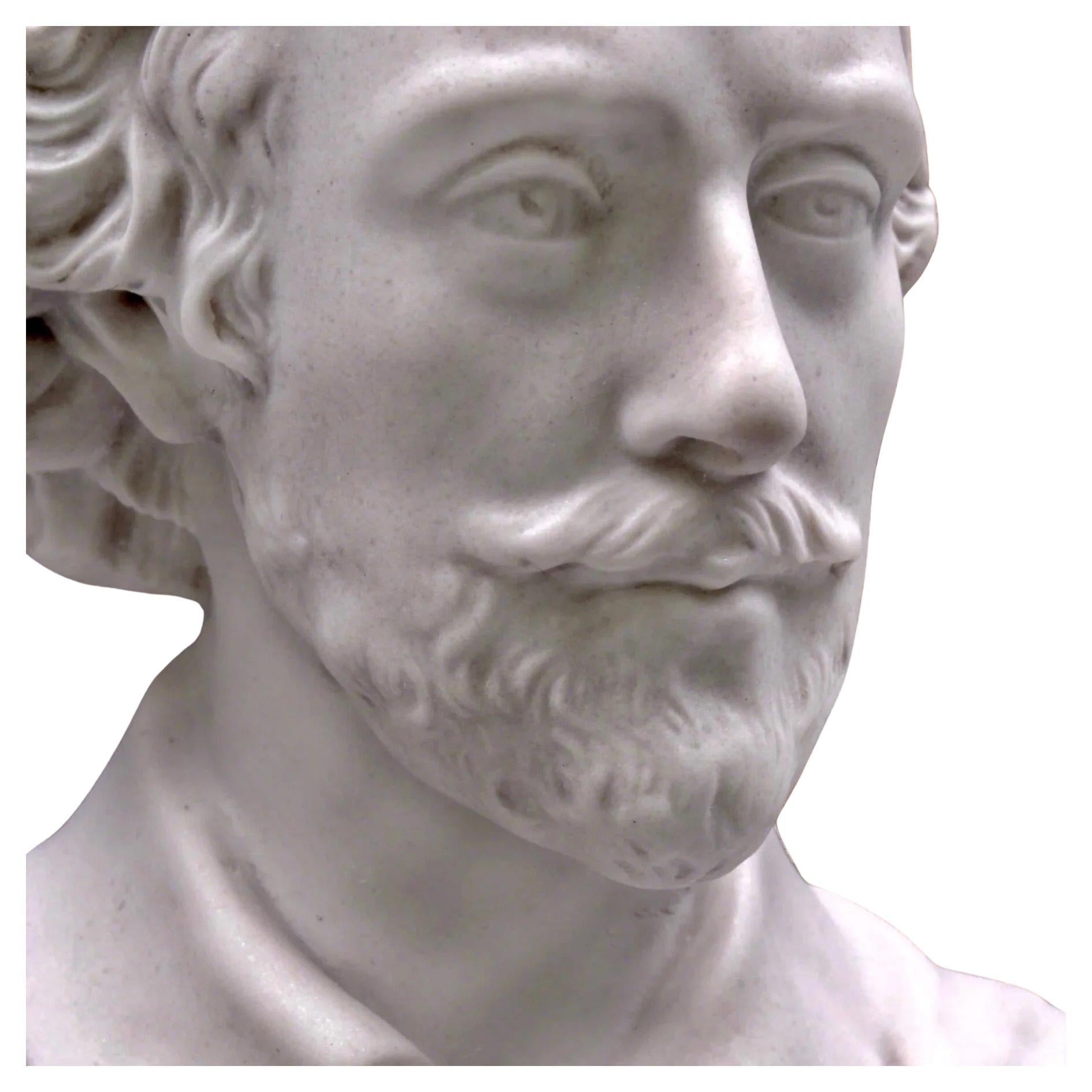 This 20th-century bust of William Shakespeare captures the iconic playwright with timeless elegance and detail. Crafted with a deep appreciation for classical sculpture, the piece showcases Shakespeare’s thoughtful expression and distinguished