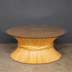 20th Century "Sheaf Of Wheat" Coffee Table By Mcguire, c.1970