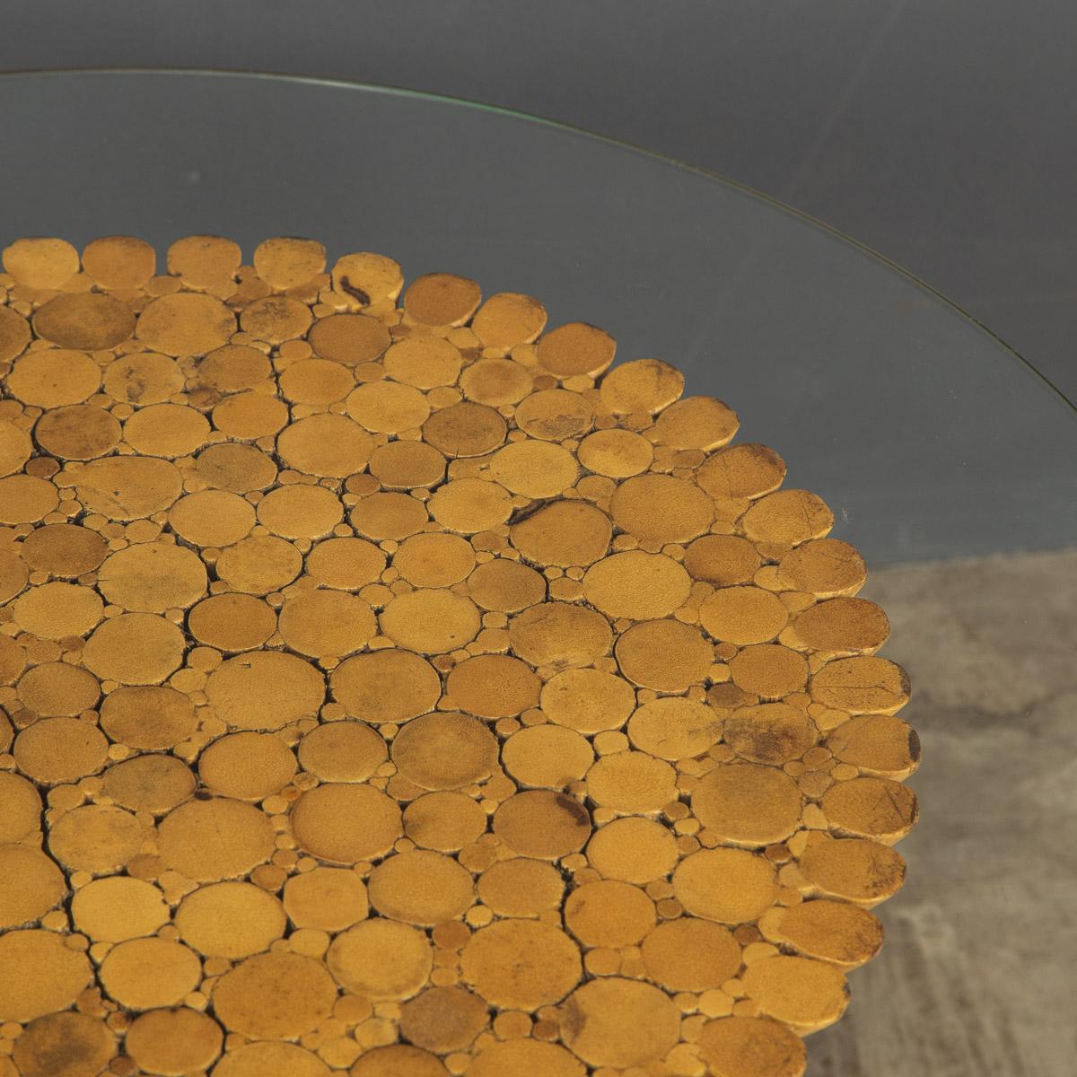 Américain Table basse gerbe de blé du 20e siècle par McGuire, vers 1970 en vente