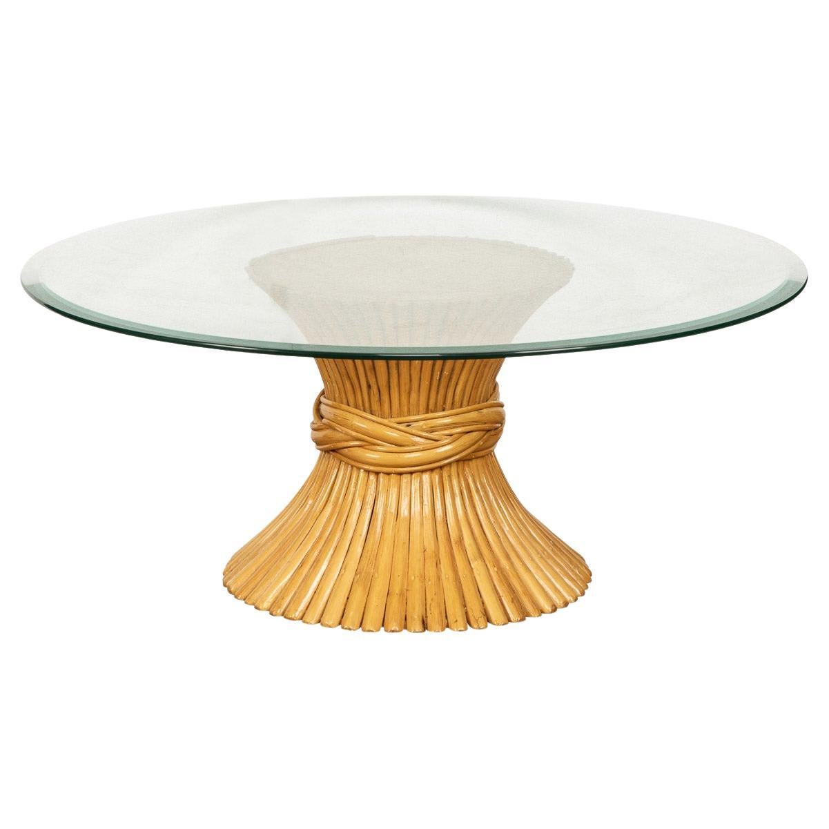 20th Century "Sheaf Of Wheat" Coffee Table by Mcguire, c.1970 For Sale