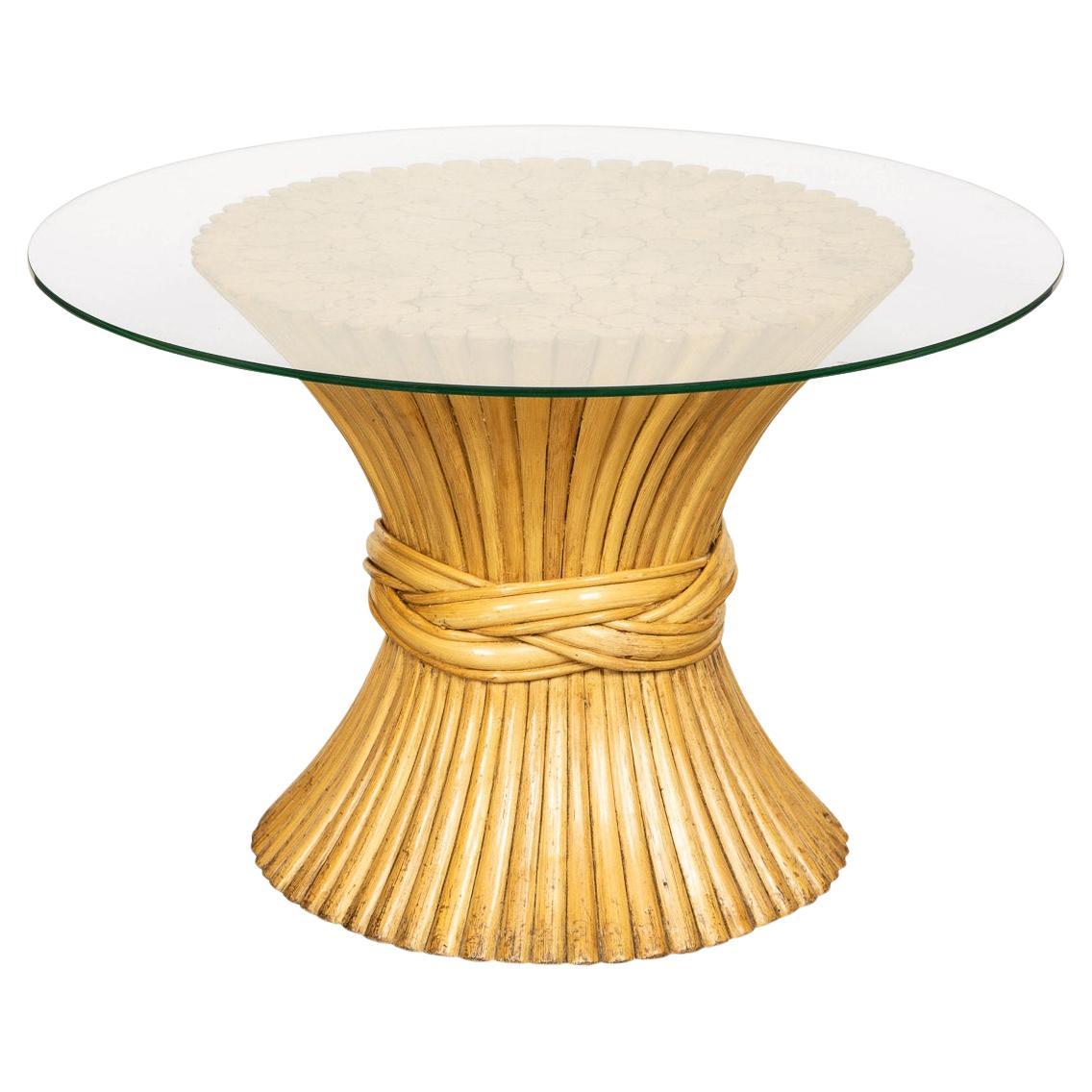 20th Century "Sheaf of Wheat" Coffee Table by McGuire, c.1970