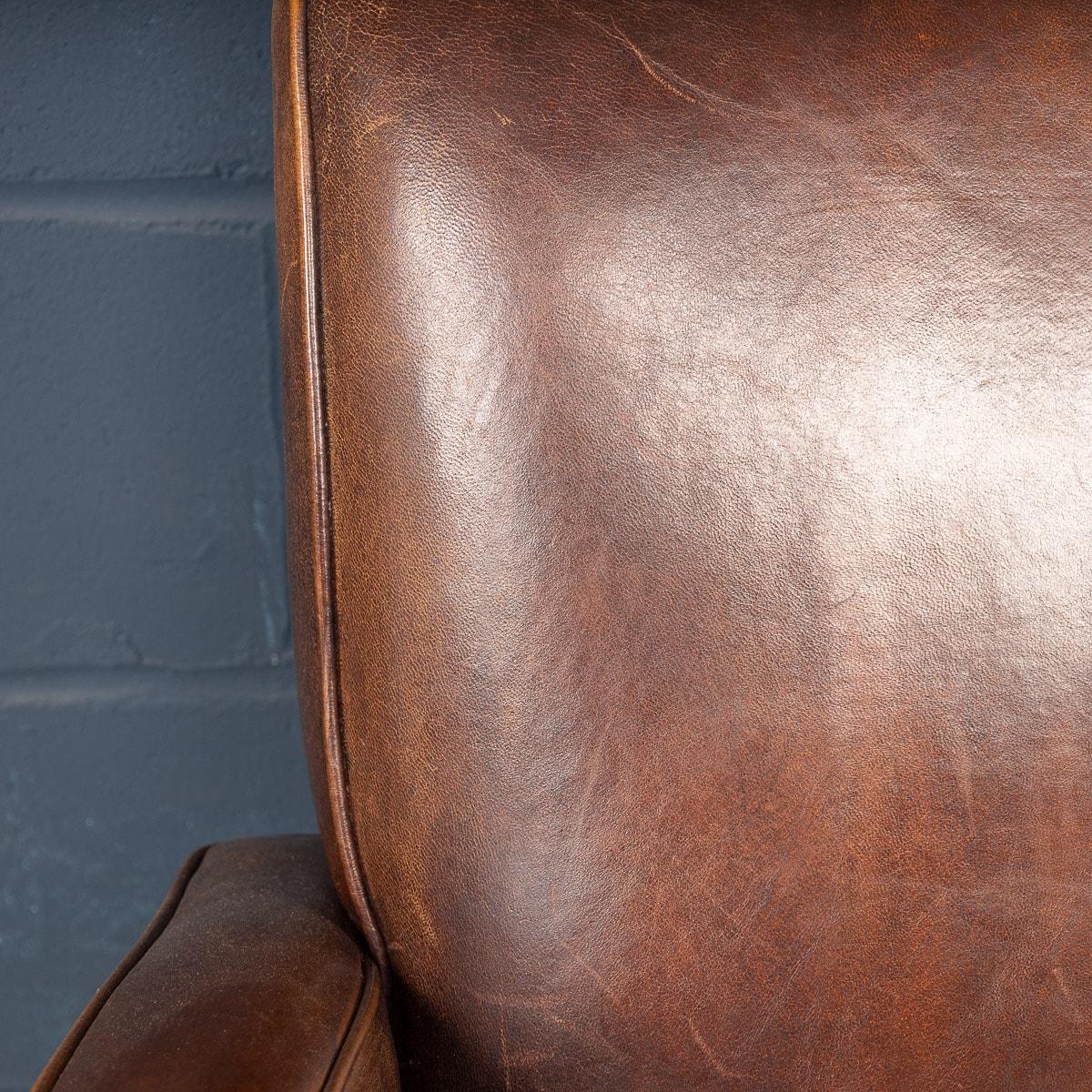 20th Century Sheepskin Leather Club Chairs, Holland 11