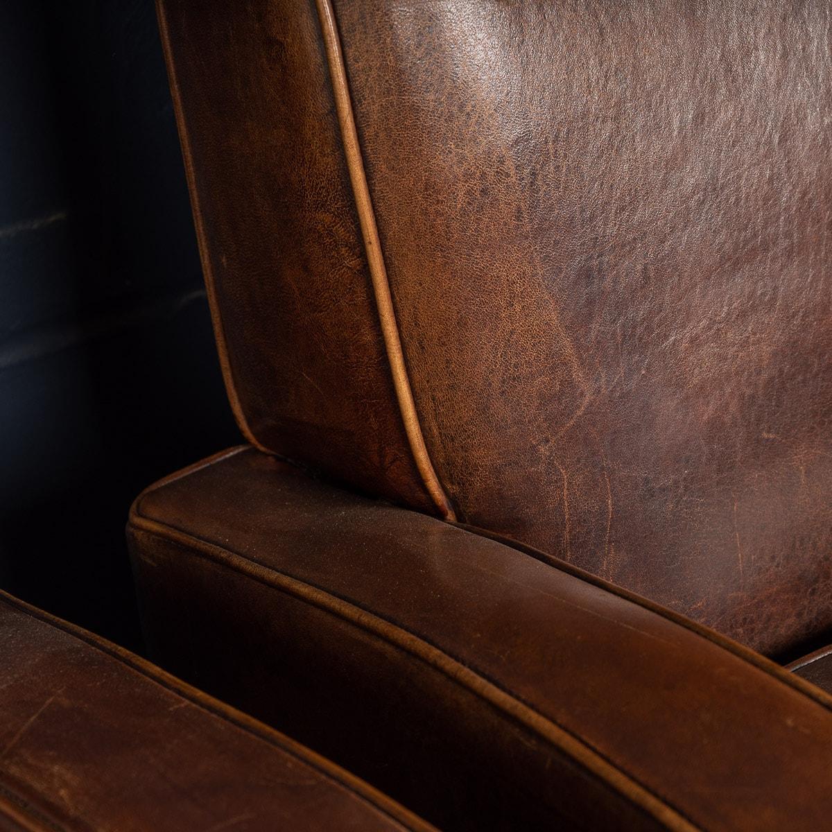 20th Century Sheepskin Leather Club Chairs, Holland 13