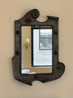 20th Century Sheet Hammered Metal Mirror
