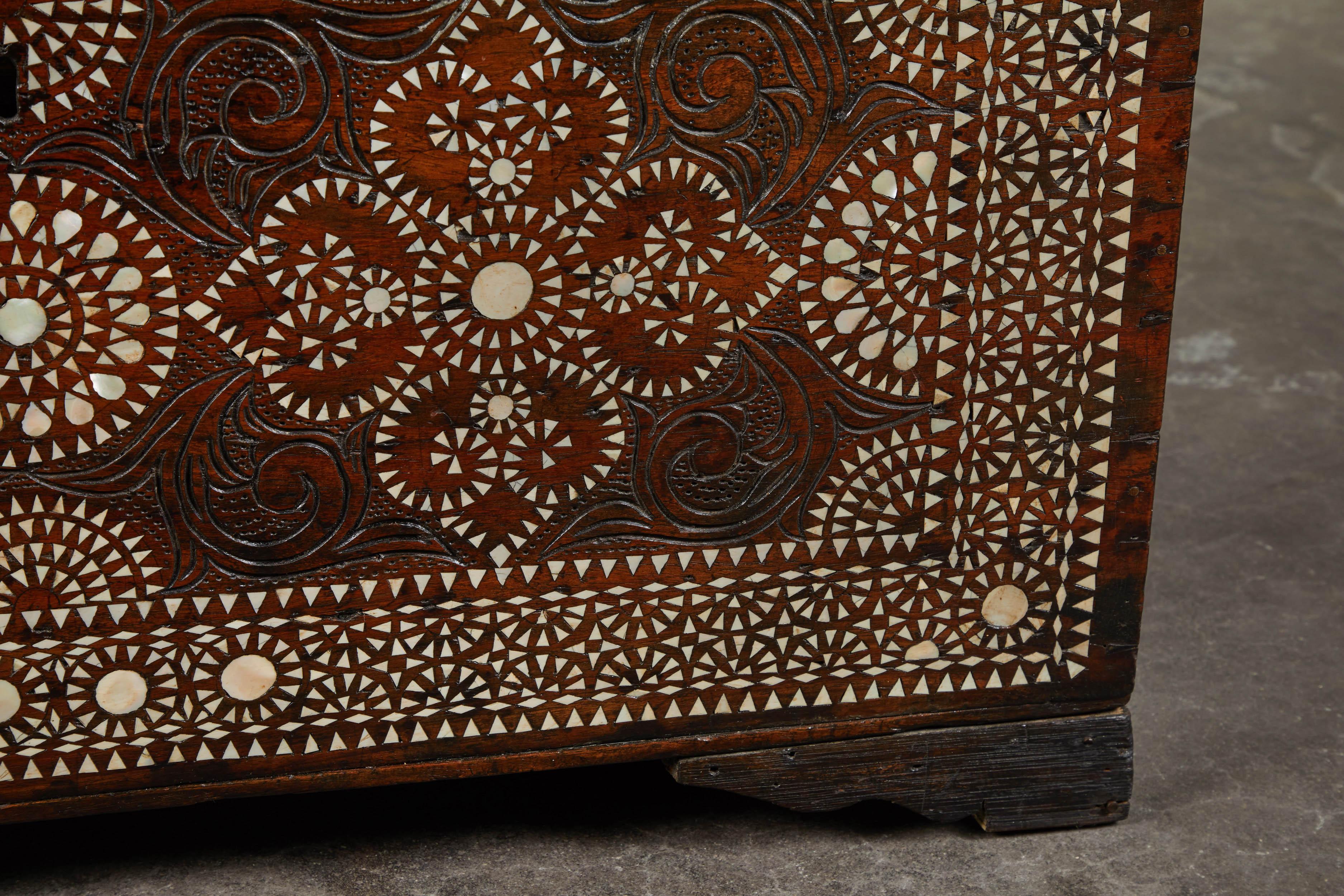 Anglo-Indian 20th Century Shell Inlaid Filipino Trunk