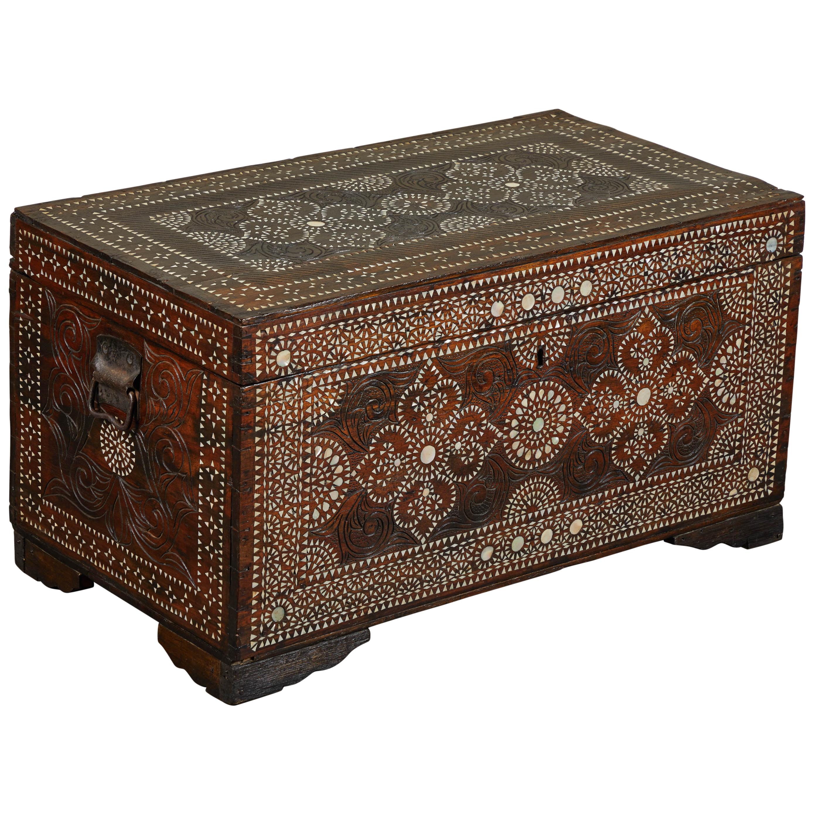 20th Century Shell Inlaid Filipino Trunk