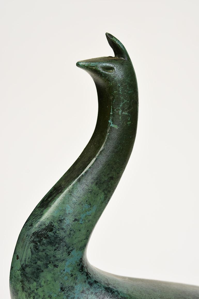 20th Century, Showa, a Pair of Japanese Bronze Animal Peacock 1