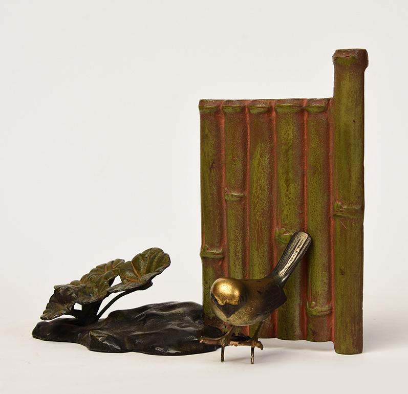 20th Century, Showa, Japanese Bronze Animal Bird and Bamboo For Sale 8