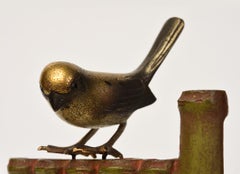 20th Century, Showa, Japanese Bronze Animal Bird and Bamboo