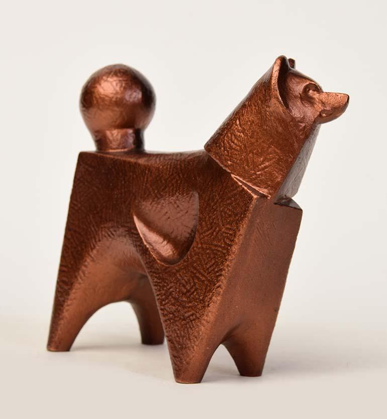 20ème siècle, Showa, chien d'animaux japonais en bronze en vente 3