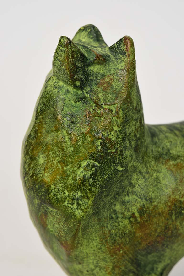 Hand-Carved 20th Century, Showa, Japanese Bronze Animal Dog For Sale