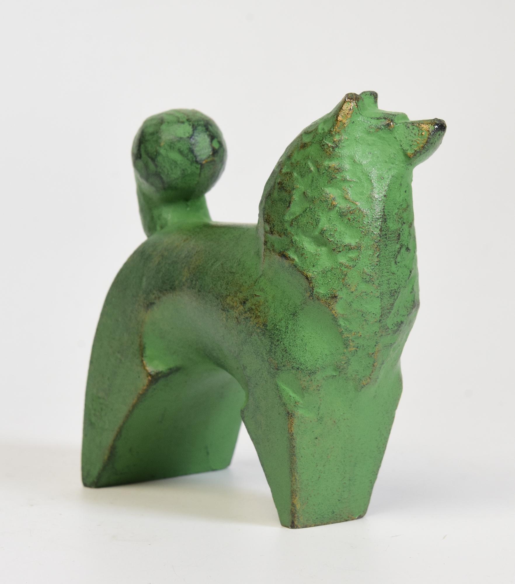 Japanischer Bronze-Tierhund mit Künstlerschild, Showa, 20. Jahrhundert im Angebot 1