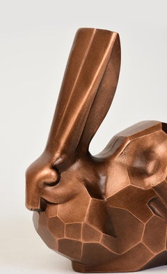 20th Century, Showa, Japanese Bronze Animal Rabbit