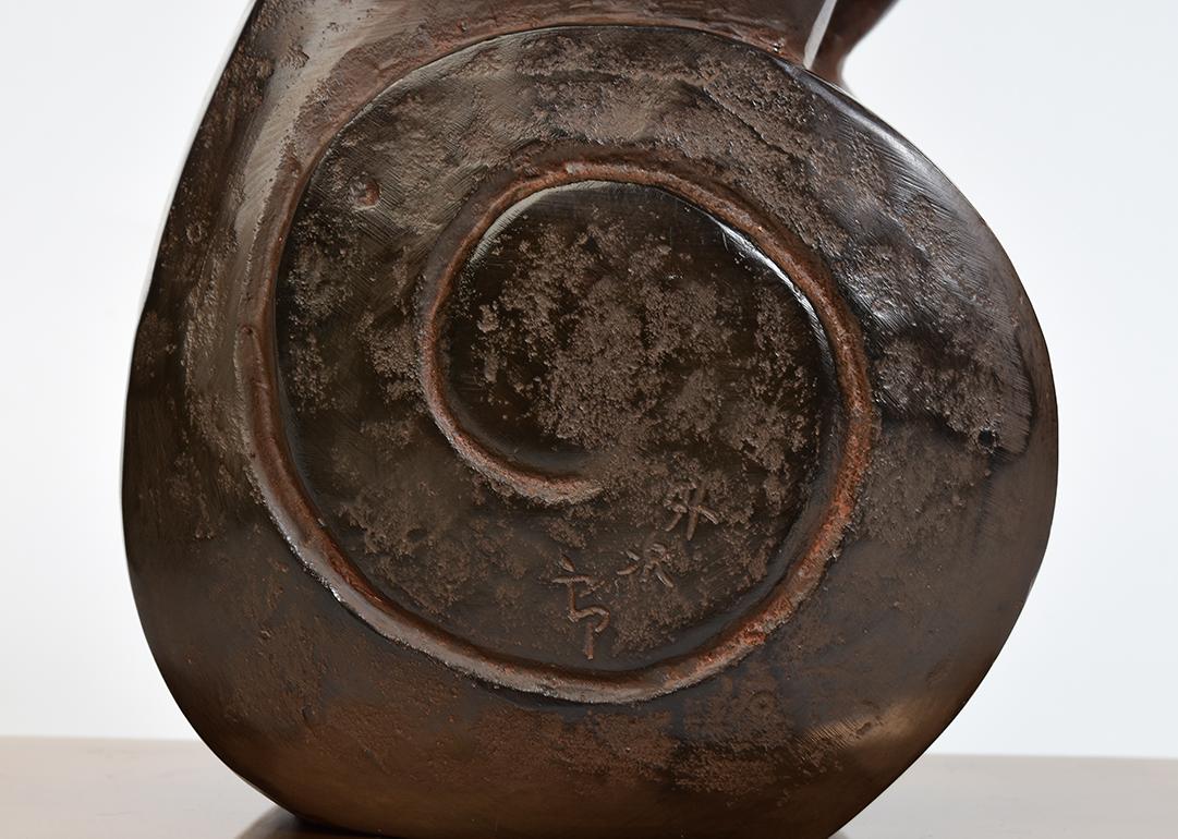 Siglo XX, Showa, Gallo animal japonés de bronce con firma del artista en venta 2