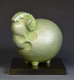 20th Century, Showa, Japanese Bronze Animal Sheep