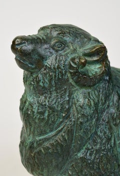 20th Century, Showa, Japanese Bronze Animal Sheep