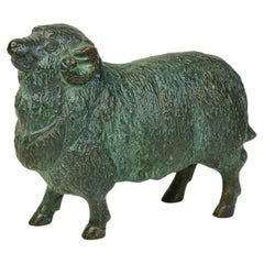 Vintage 20th Century, Showa, Japanese Bronze Animal Sheep