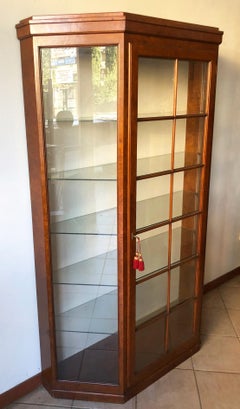 Uncommon  Italian Showcase with Glass Shelves Elm Briar