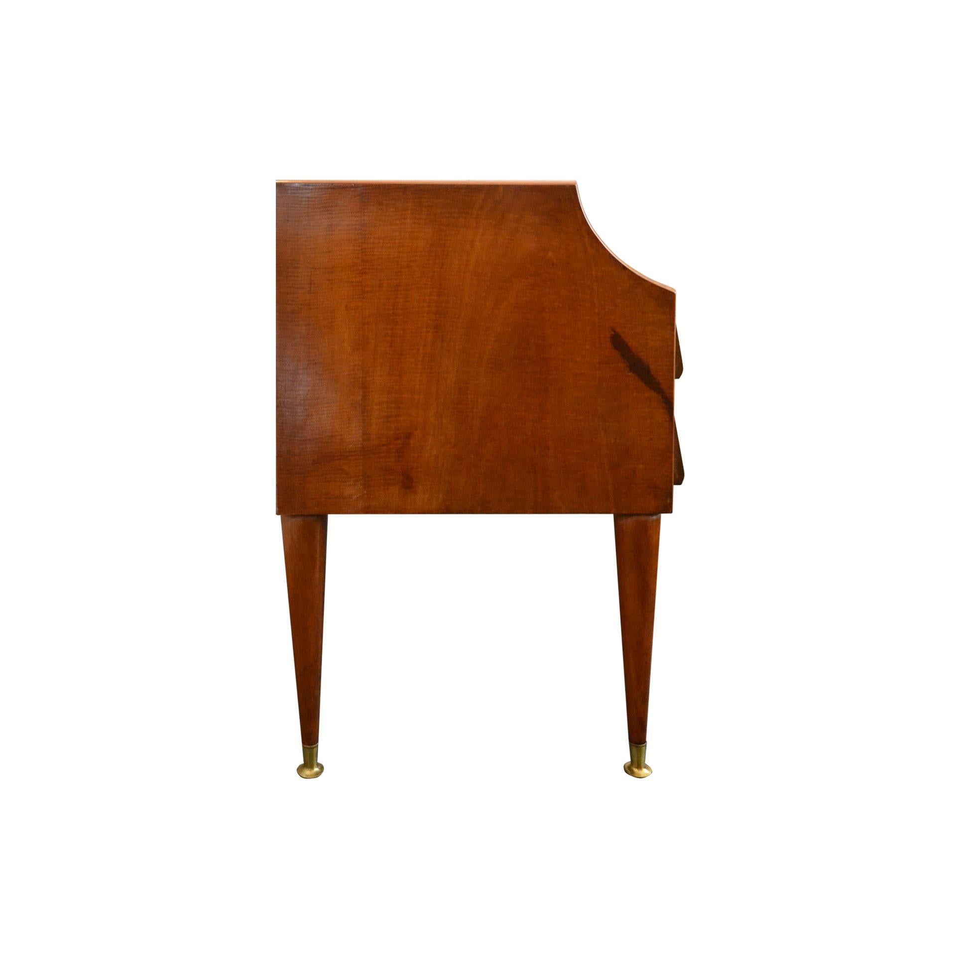 Italian 20th Century Sideboard in the Style of Gio Ponti in Wood and Brass
