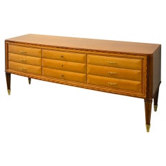 20th Century Sideboard with Drawers in the Style of Paolo Buffa Wood and Brass