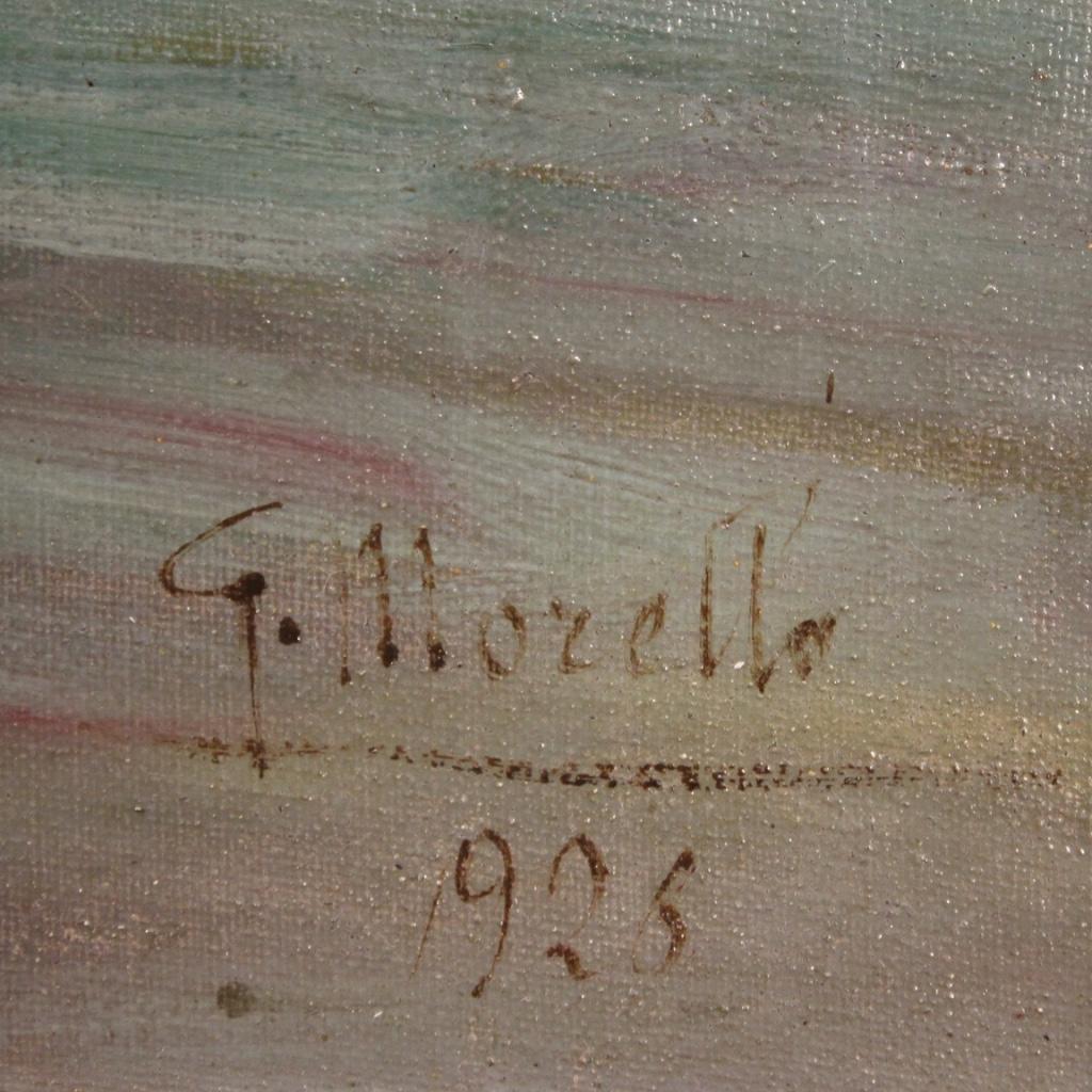 Toile Peinture italienne de paysage marin du 20ème siècle signée et datée, 1926  en vente