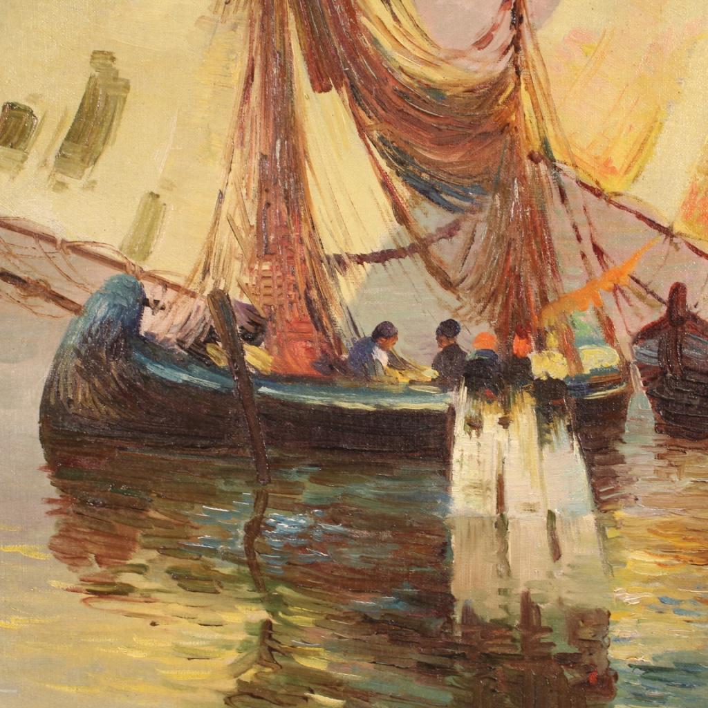 Peinture italienne de paysage marin du 20ème siècle signée et datée, 1926  en vente 2