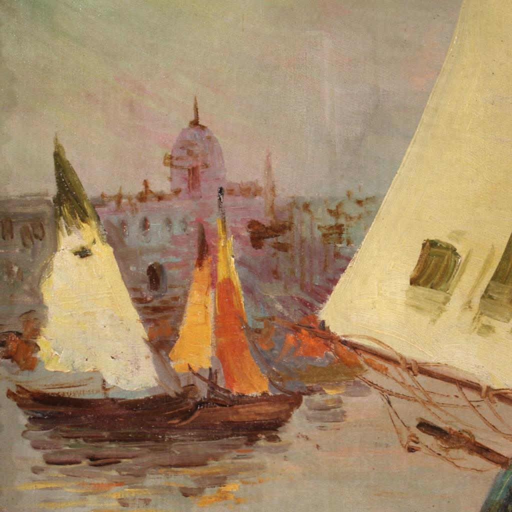 Peinture italienne de paysage marin du 20ème siècle signée et datée, 1926  en vente 4