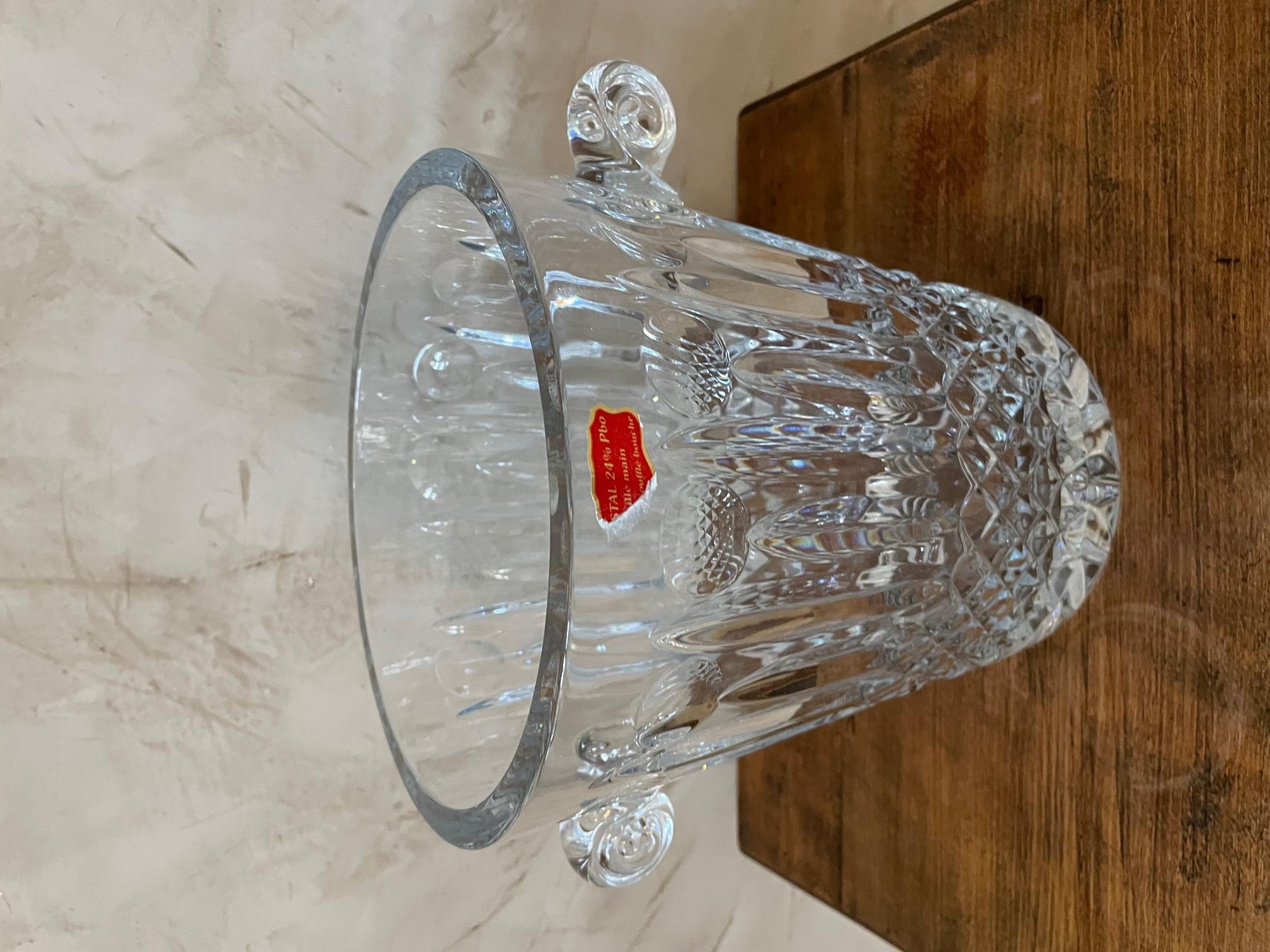 French 20th Century Signed Crystal Large Champagne Bucket, 1950s For Sale