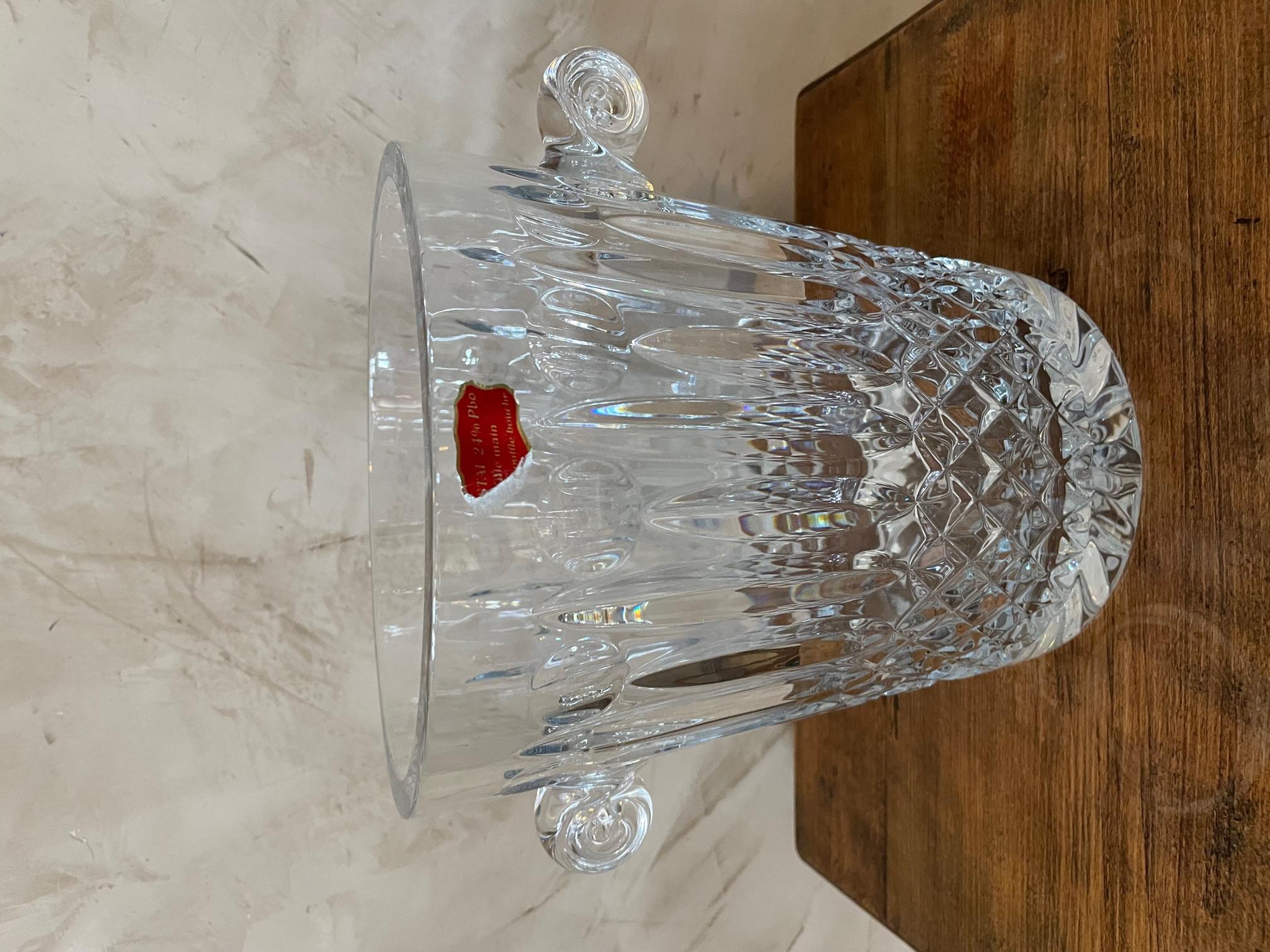 20th Century Signed Crystal Large Champagne Bucket, 1950s In Good Condition For Sale In LEGNY, FR