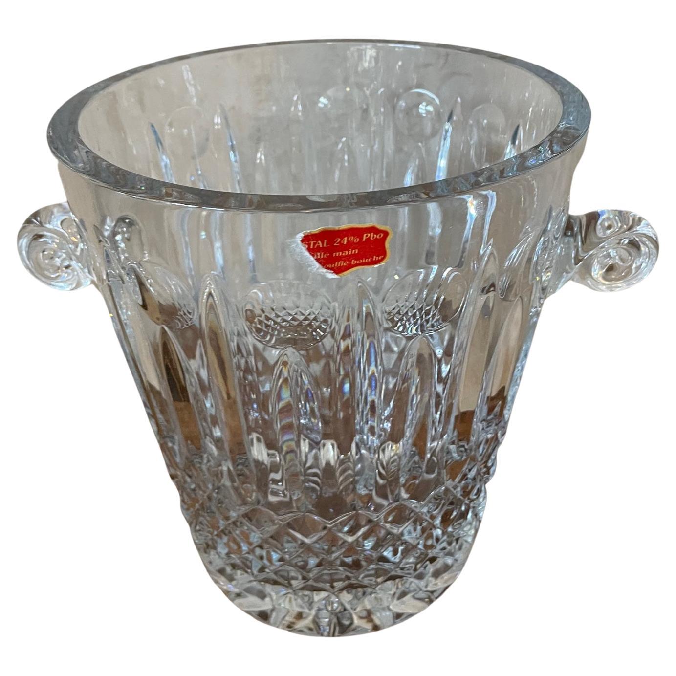 20th Century Signed Crystal Large Champagne Bucket, 1950s For Sale