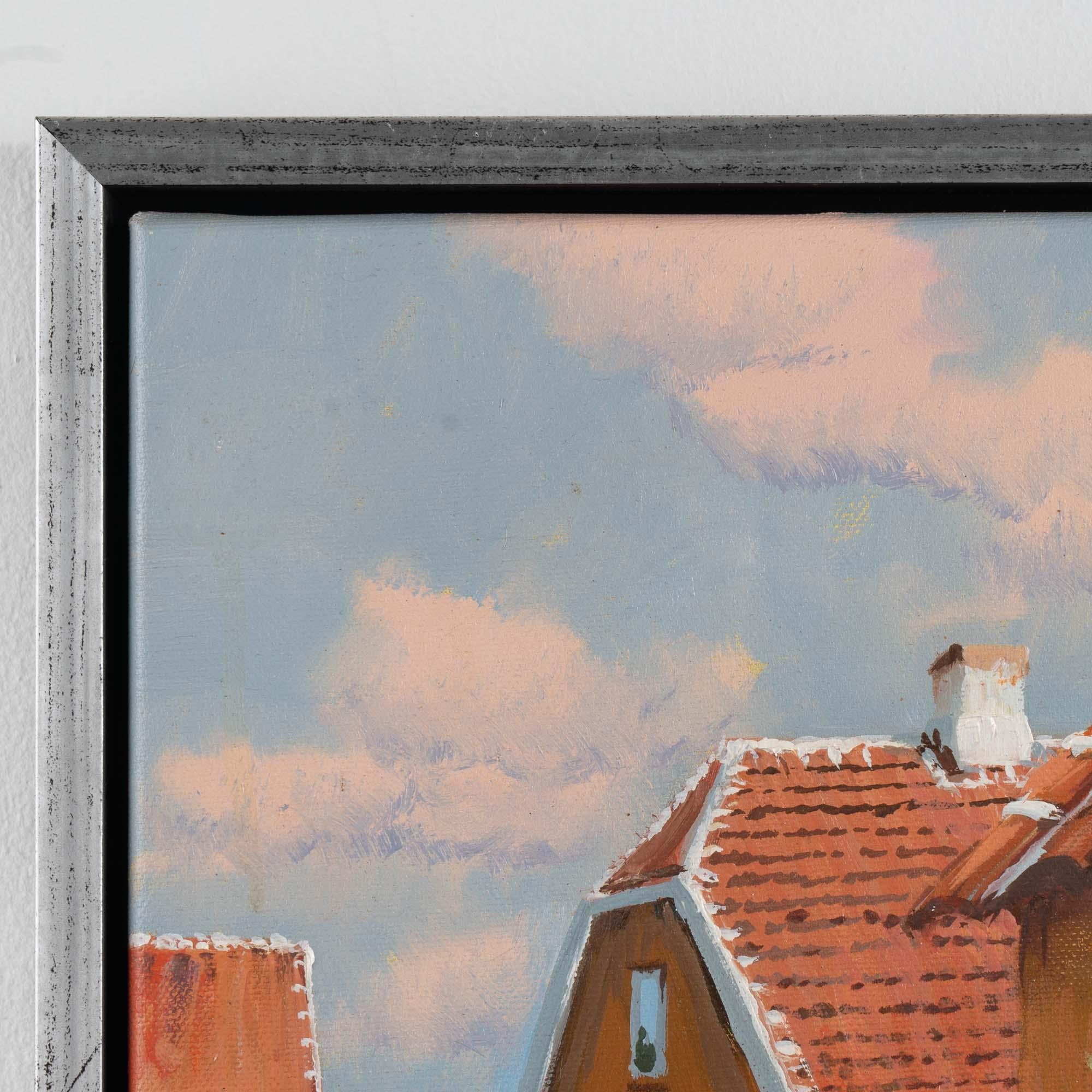 Siglo XX Pintura al óleo sobre lienzo firmada de Mujer joven en un jardín de flores en venta 2