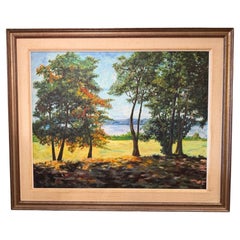 20th Century Signed Painting of Puerto Rico Countryside Scenery