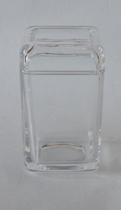 Tiffany & Co. Clear Elongated Geometric Rectangular Glass Container/Jar with Lid