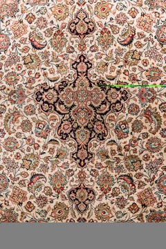 20th Century Silk Ghom Rug in Pastel Tones