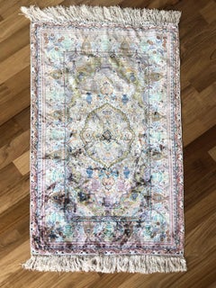 20th Century Silk Handmade Carpet in Light Colors