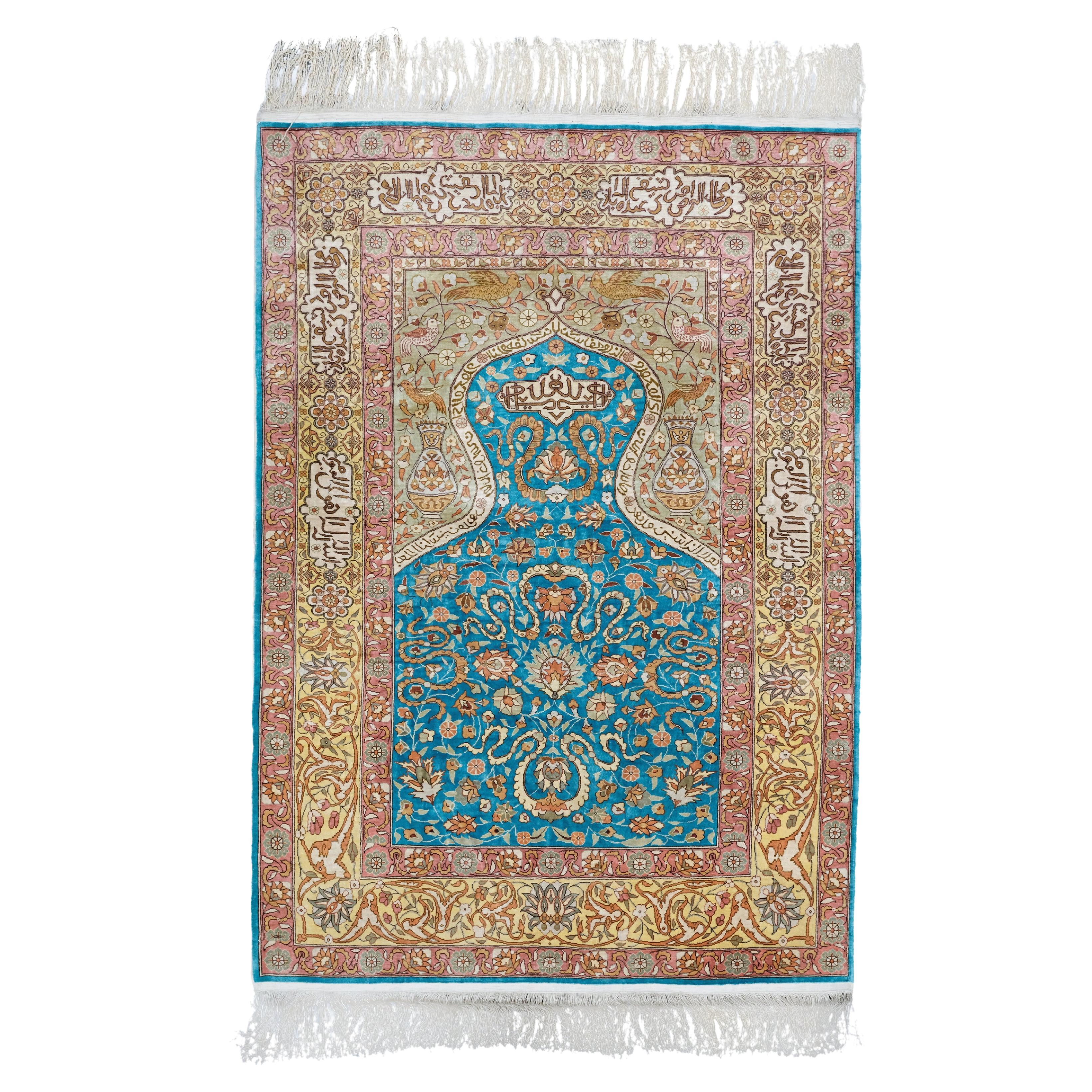 20th Century Silk Hereke Rug - Vintage Silk Hereke Rug