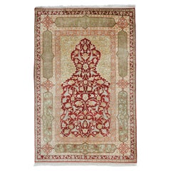 Tapis en soie Hereke du 20e siècle - Tapis en soie turc vintage, tapis en soie Hereke