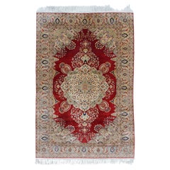 Seidenteppich Kayseri Hereke aus dem 20. Jahrhundert – Vintage-Teppich, Seidenteppich, türkischer Teppich